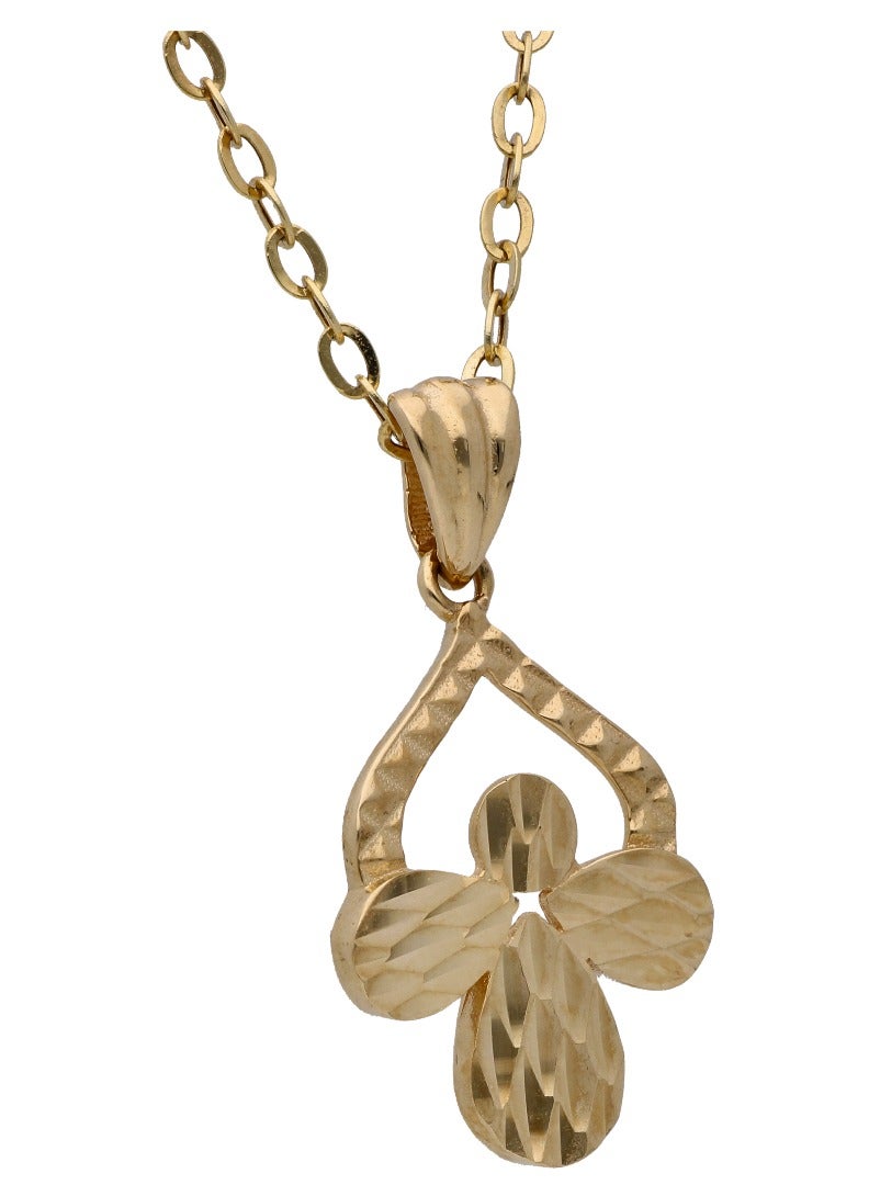 FK Jewellers Gold Petal Shaped Pendant Set 18KT  - Image 3