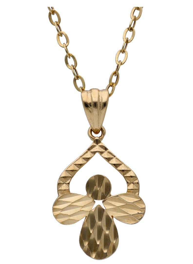 FK Jewellers Gold Petal Shaped Pendant Set 18KT  - Image 2