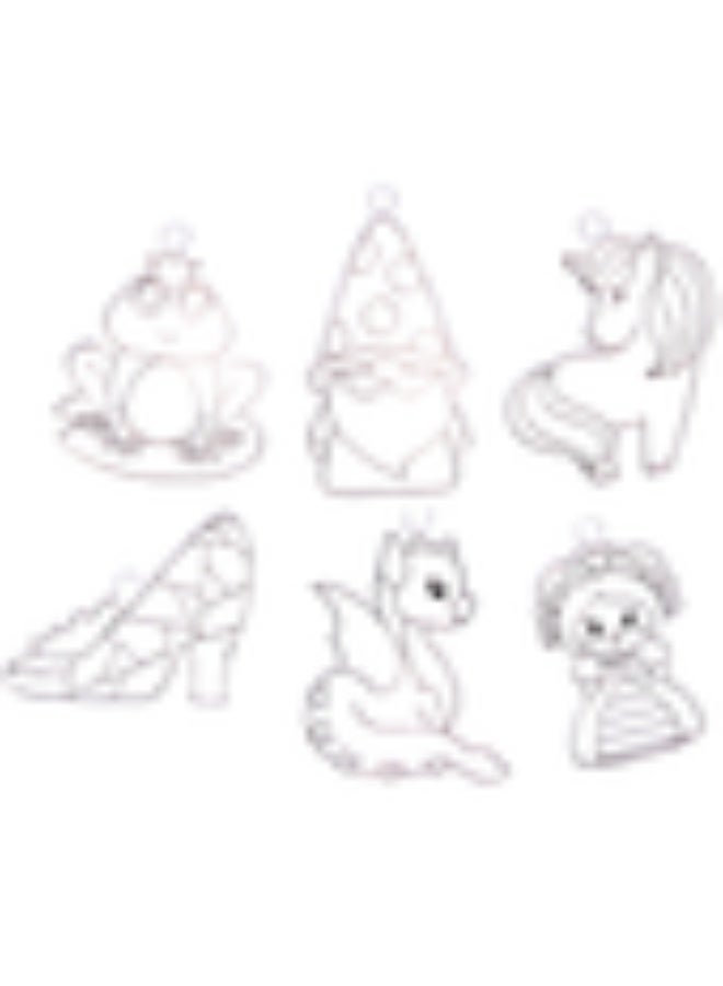 Glass Painting Kit for Kids, 6 Glue Pens, Keychain Charms, Cute Dessert Theme, Ages 3] - Image 2