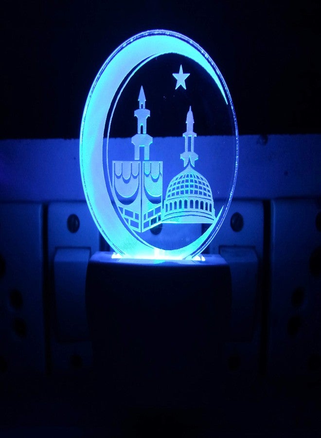 UKANI Acrylic Makkah Madina/Mecca Madina/Mosque Night Lamp Color Changing 3D LED Table Night Lamp Decoration (Multicolour) - Image 3