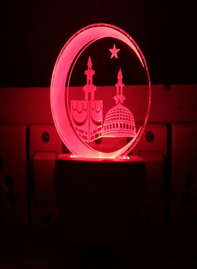 UKANI Acrylic Makkah Madina/Mecca Madina/Mosque Night Lamp Color Changing 3D LED Table Night Lamp Decoration (Multicolour) - Image 1