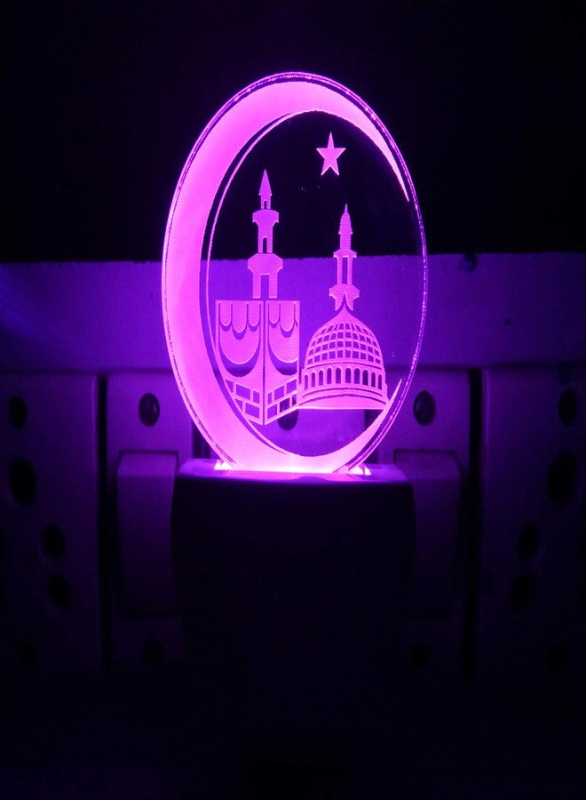 UKANI Acrylic Makkah Madina/Mecca Madina/Mosque Night Lamp Color Changing 3D LED Table Night Lamp Decoration (Multicolour) - Image 2