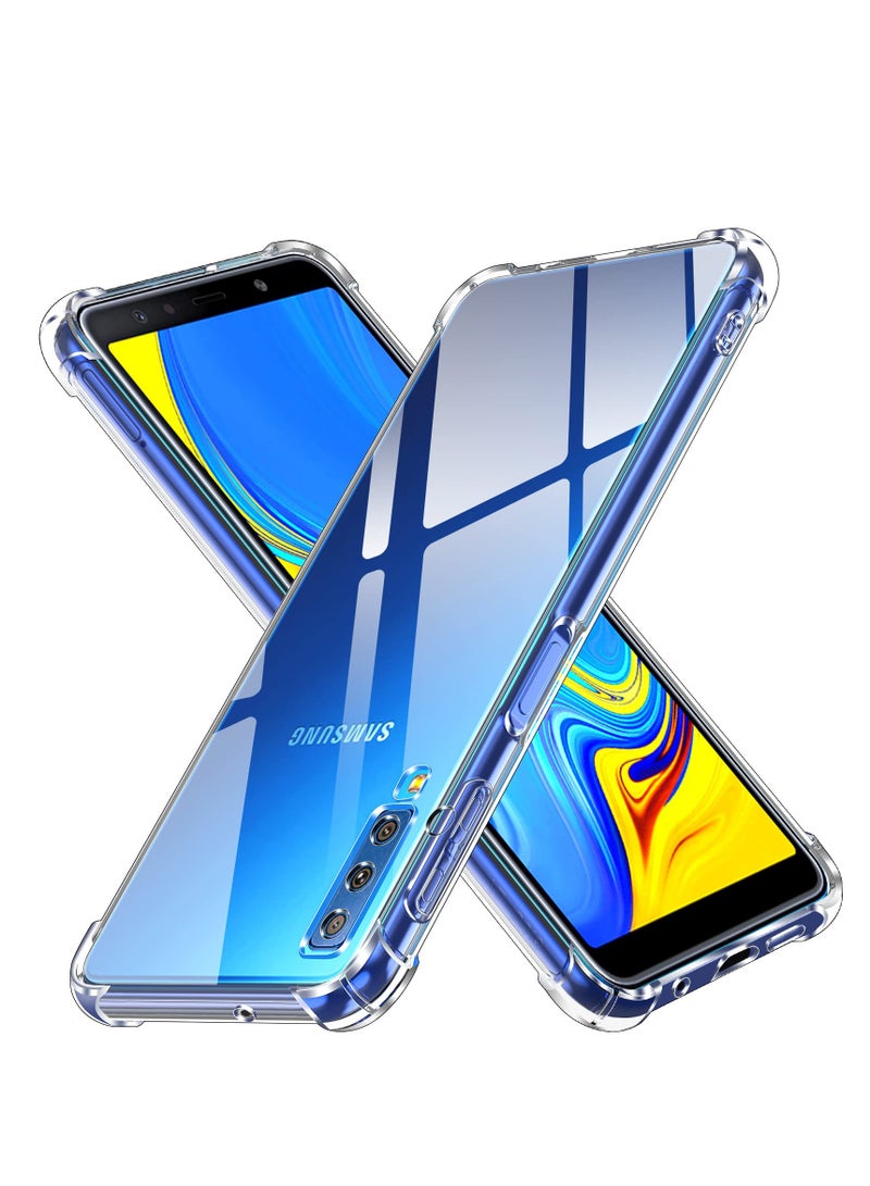 Samsung A7 - 2018 / A750 Anti-Burst KING KONG Armor Case Crystal Clear With Transparent Hard Plastic Back Plate and Soft TPU Gel Bumper - Image 1