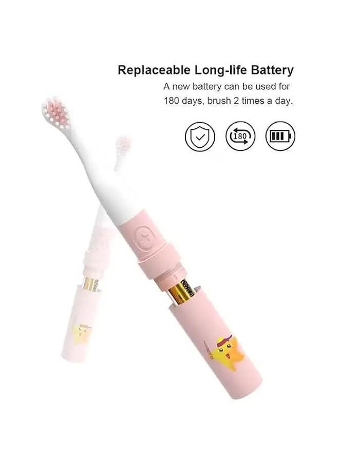 Kiddielaugh | Kids toothbrush | battery operated toothbrush | kids toothbrush pink | toothbrush with cover | Kids electric toothbrush for Ages 3+