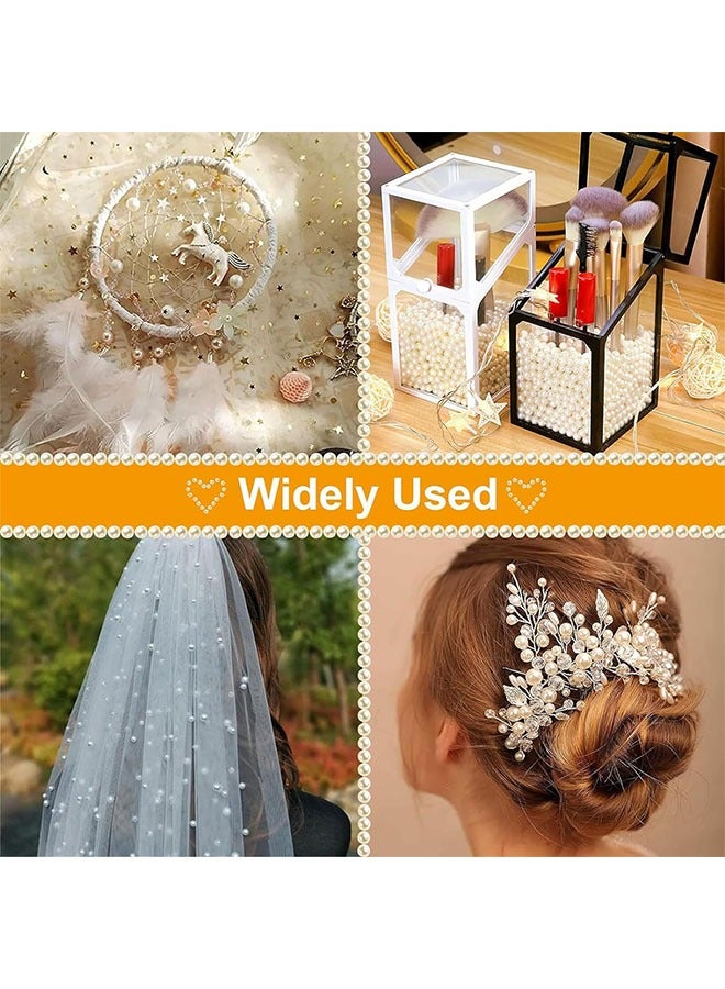 Round Pearls Beads, 500 Pcs Satin Gloss Scattered Beads for Bracelets Earrings Necklaces and DIY Crafts White - Image 5