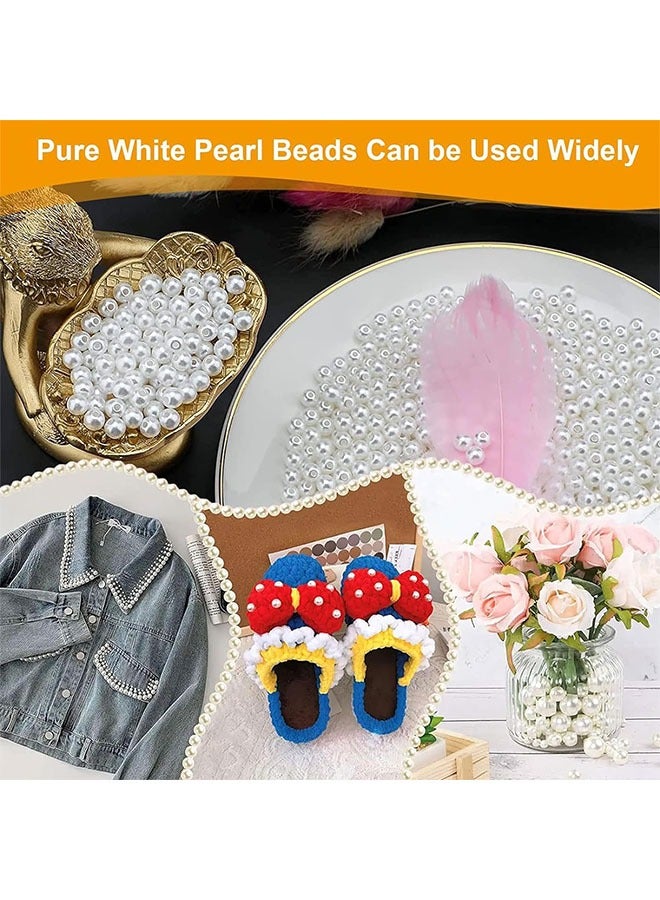 Round Pearls Beads, 500 Pcs Satin Gloss Scattered Beads for Bracelets Earrings Necklaces and DIY Crafts White - Image 4