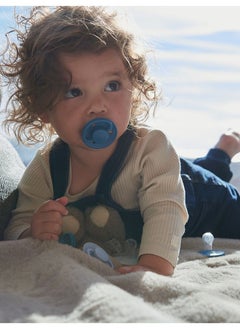Mininor Round Pacifier Latex 6M - Blue Whale  - Image 3