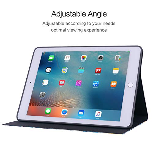 Vimorco Case for iPad 5th/6th Generation 9.7 Inch 2017/2018, for iPad Air 1/2 Case, Slim Shockproof PU Leather Adjustable Stand Cover for iPad 5/6 Gen, Sky Wave - Image 4