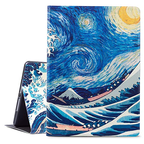 Vimorco Case for iPad 5th/6th Generation 9.7 Inch 2017/2018, for iPad Air 1/2 Case, Slim Shockproof PU Leather Adjustable Stand Cover for iPad 5/6 Gen, Sky Wave - Image 1