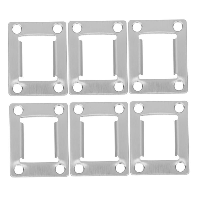 6 Pcs Stainless Steel Door Strike Plate Silver Easy Install Lock Accessories 5.40 X 3.60 X 0.70 Cm - Image 2