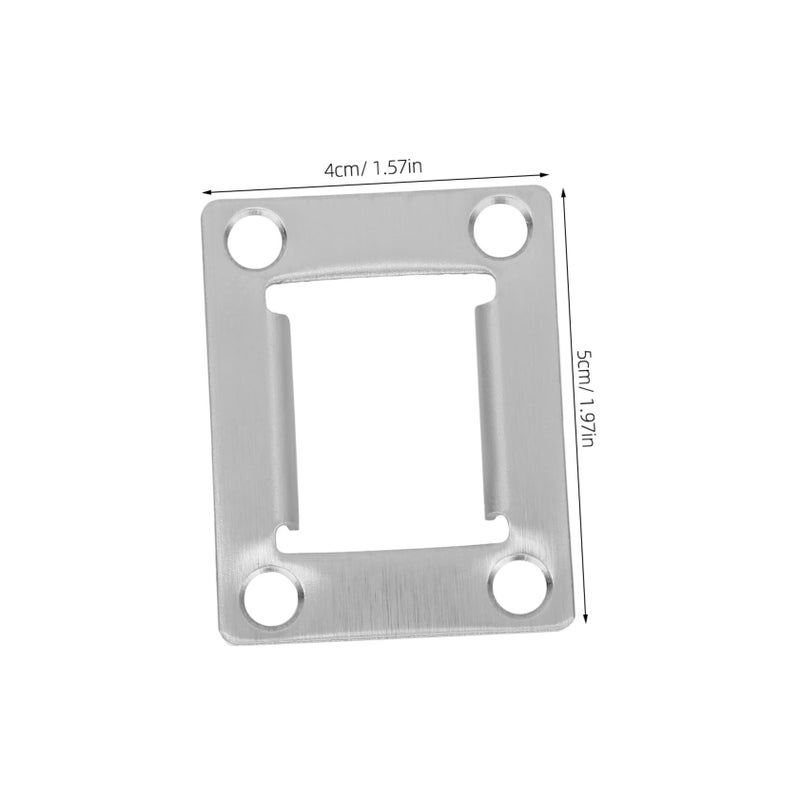 6 Pcs Stainless Steel Door Strike Plate Silver Easy Install Lock Accessories 5.40 X 3.60 X 0.70 Cm - Image 3