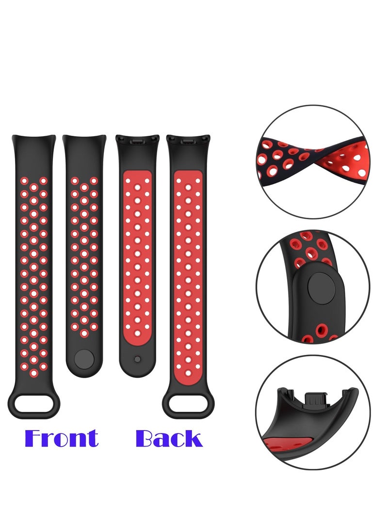 SYOSI Replacement Band for Xiaomi Mi Band 8 Straps Two Toned | Porous | Breathable | Multi Air Holes Design | Fashion Sporty Watch Bands, for Xiaomi Mi Band 8 (3 Pcs) - Image 3