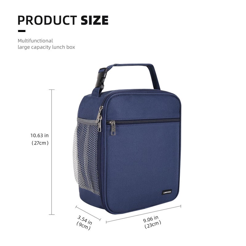 Lovoeo Lunch box Lunch bag for men women Insulated Lunchbox Lunch bags for Work Picnic Travel (Navy blue) - Image 2