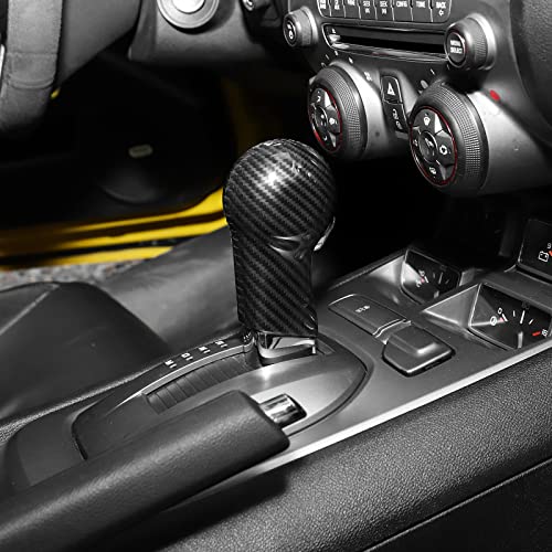 Jimen Compatible with Chevrolet Camaro 2010-2015, Center Console Gear Shift Knob Cover Trim (Carbon Fiber) - Image 5