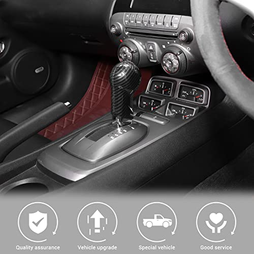 Jimen Compatible with Chevrolet Camaro 2010-2015, Center Console Gear Shift Knob Cover Trim (Carbon Fiber) - Image 4