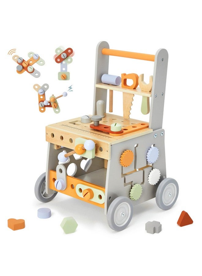 labebe Wooden Baby Walker, Baby Push Walker, Tool Toy for Toddlers, Adjustable Speed Baby Walker with Wheel, Learning Activity Walker for Girls Boys - Image 1