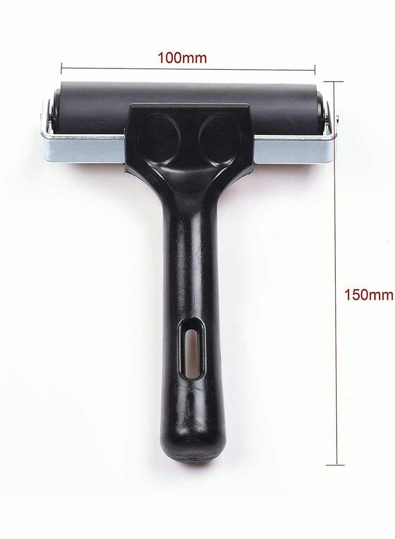 Excefore Rubber Brayer Roller, Printing Ink Rubber Brayer Roller Paint Brush Black Ink Applicator Art Craft Oil Painting Tool for Printmaking Anti Skid Tape Construction  - Image 2