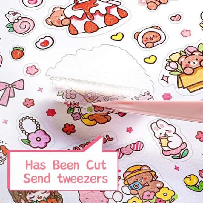 ADORABLE CARTOON CHARACTER STICKER BOOK FEATURING 1,000 MINI SELF-ADHESIVE DECORATIVE STICKERS - PERFECT FOR DIY SCRAPBOOKING, JOURNALING, AND CRAFTING; INCLUDES IRREGULAR SHAPES - Image 5