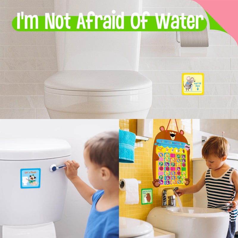 SpriteGru Magnetic Potty Training Chart, Animals Reward Potty Training Chart with 50 Reusable Animal Magnets Plus 45 Stickers and a Storage Bag, Perfect for Boys & Girls, Multiple Toddlers (14.2â€ X 10â€) - Image 3