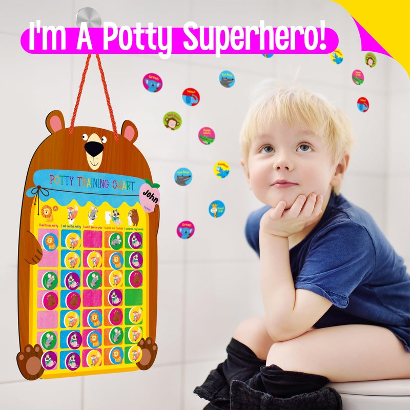 SpriteGru Magnetic Potty Training Chart, Animals Reward Potty Training Chart with 50 Reusable Animal Magnets Plus 45 Stickers and a Storage Bag, Perfect for Boys & Girls, Multiple Toddlers (14.2â€ X 10â€) - Image 4