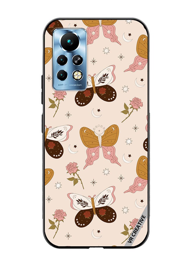 Protective Case Cover For Infinix Note 11 Pro Boho Magical Flowers And Butterfly Design Multicolour