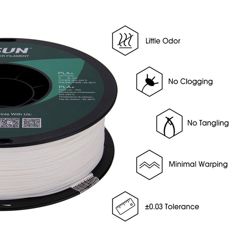 خيوط طابعة ثلاثية الأبعاد 1.75mm PLA Pro (PLA+) بوزن 1 كجم (2.2 رطل)، لون أبيض IG-C-PLAPRO175WW1 1 - Image 5