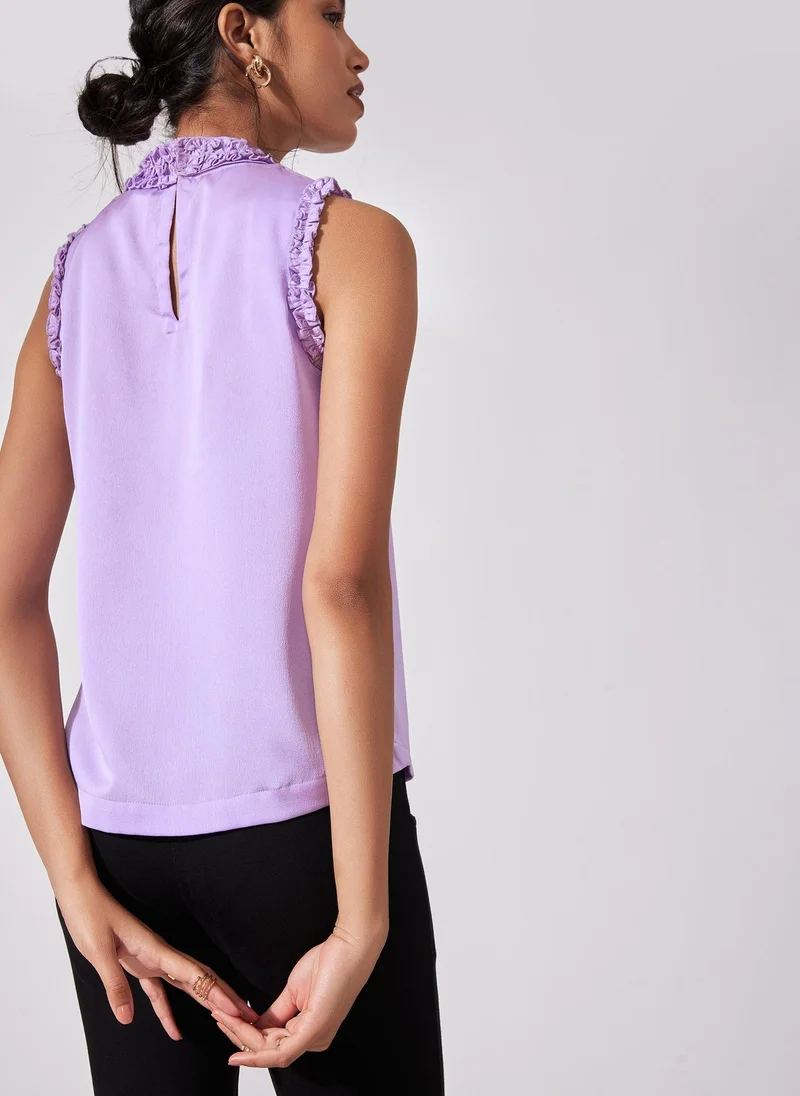 ذا ليبل لايف Lavender Ruffled Tank
