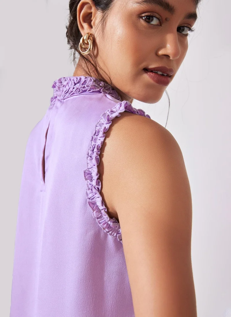 ذا ليبل لايف Lavender Ruffled Tank