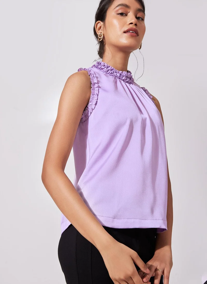 ذا ليبل لايف Lavender Ruffled Tank
