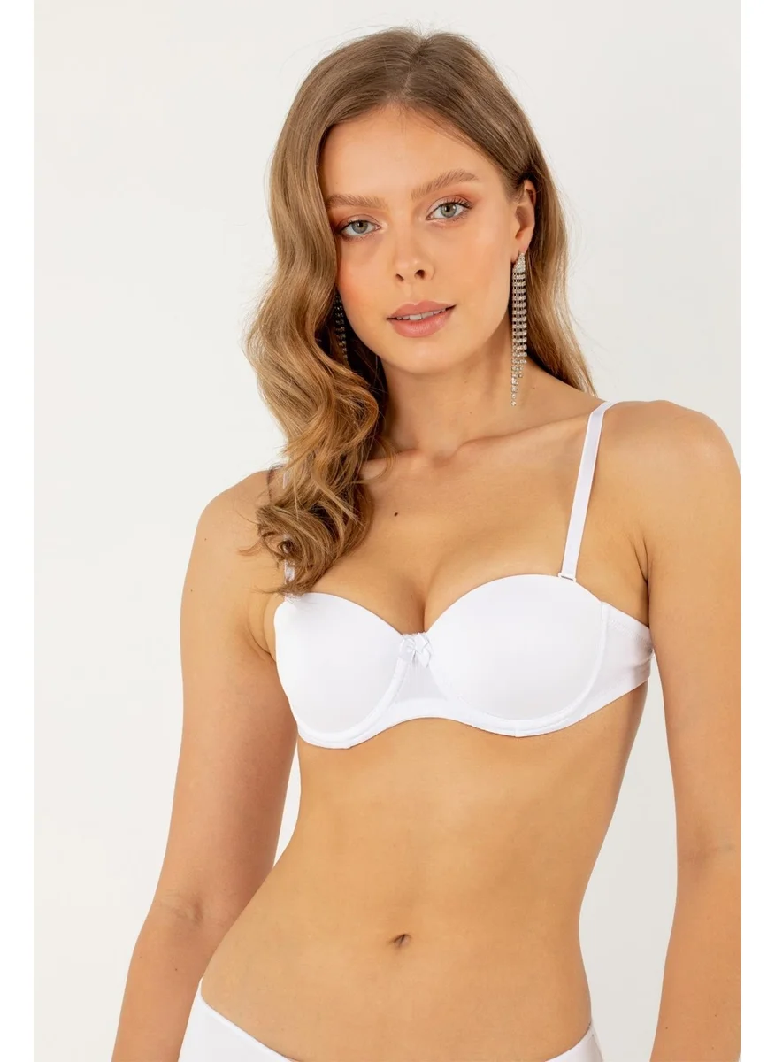 Miorre Unfilled Double Strap Strapless Low-Cut Bra