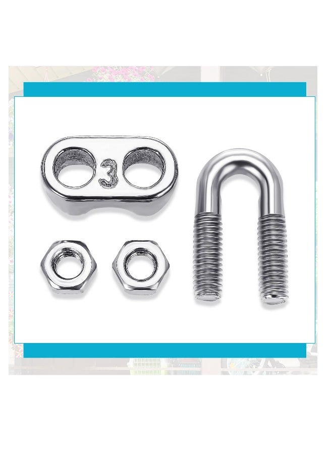 Generic Stainless Steel Wire Rope Cable Clip Clamp, Stainless Steel Steel Clips, Wire Cable Clamp, Wire Rope Clips, U Bolt Saddle Fastener  - Image 2