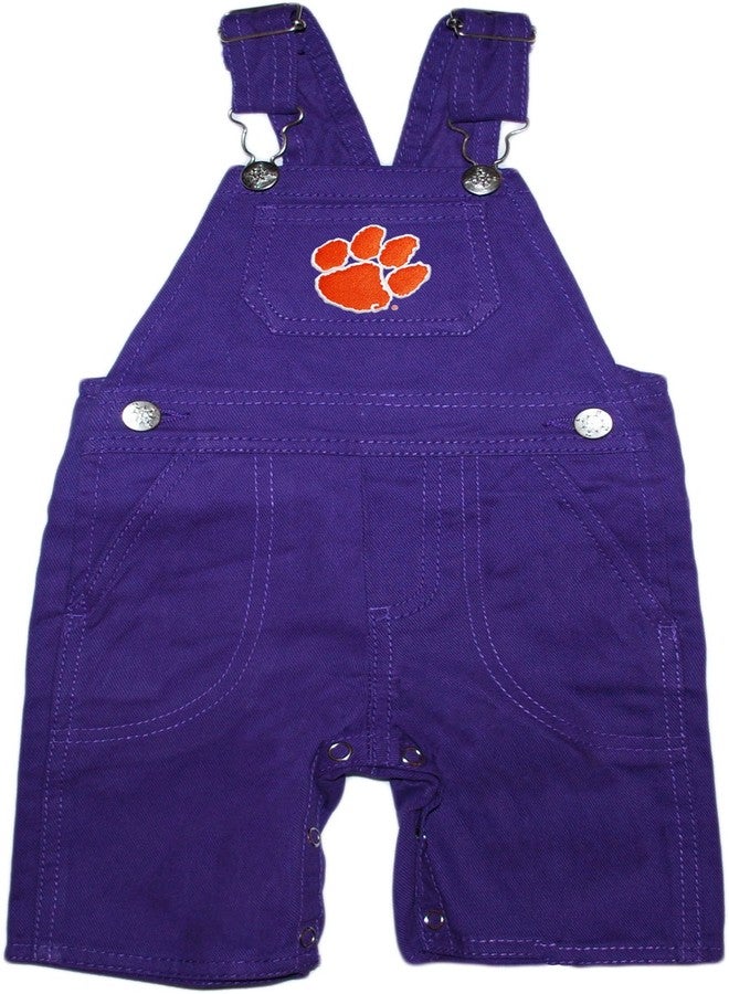 Creative Knitwear Clemson Tigers Baby Overalls Purple