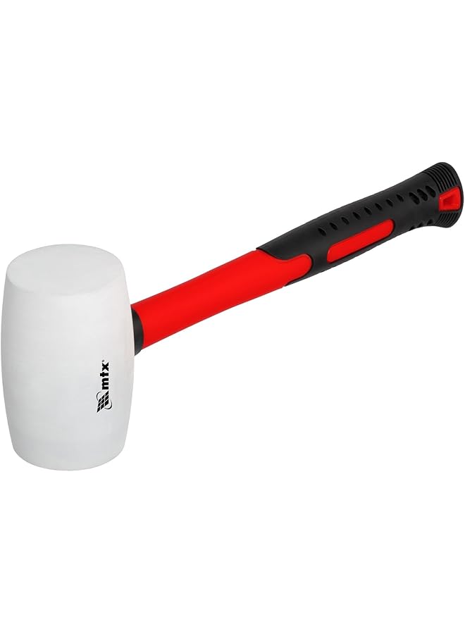MTX Rubber Mallet Fiberglass Handle, 450g (White) - Image 1