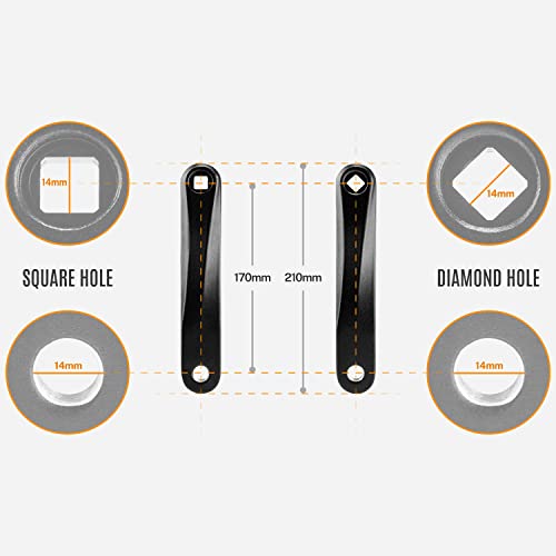 Epessa Crank Arm Left Available in Diamond Hole and Square Hole,170mm - Image 2