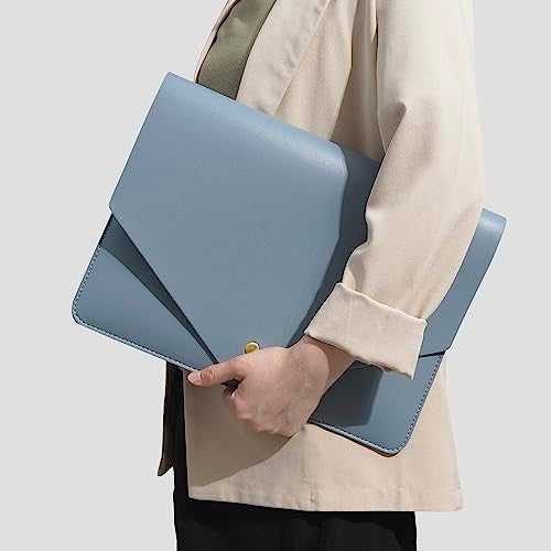 Benfan PU Leather Laptop Sleeve 16 Inch Compatible with New MacBook Pro 16 A2991 A2780, MacBook Pro 15, Surface Book 15, Dell XPS 15 with Small Pouch, Mouse Pad and Cord Organizer Color Blue - Image 4