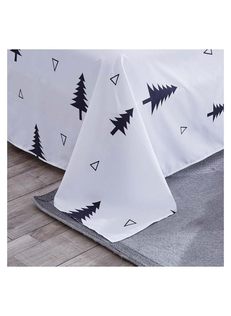 Sharpdo طقم ملاءة سرير 4 قطع من القطن الفاخر من الألياف الدقيقة الناعمة مع غطاء لحاف، مسطح وأكياس وسائد، مجموعة مفردة 2 متر 200 × 230 سم - Image 3