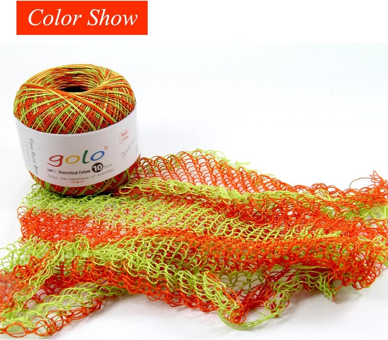 Golo Crochet Thread Size10 Yarn for Hand Knitting Lace Thread Orange Yarn D09 - Image 2