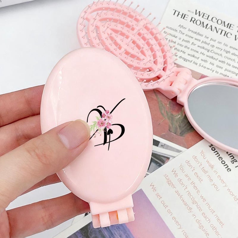 Y Folding Comb with Mirror for Normal Hair - 2-in-1 Compact Travel Hairbrush and Mirror, Folding Design, Massage Teeth, Lightweight Durable Plastic Comb for Gym Gift - Image 3
