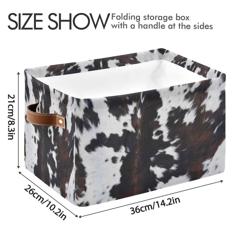 Bzocm Cow Rectangular Storage Basket Organizer Bin Shelf Baskets For Clothes Gifts For Home Office Dorm - Image 3