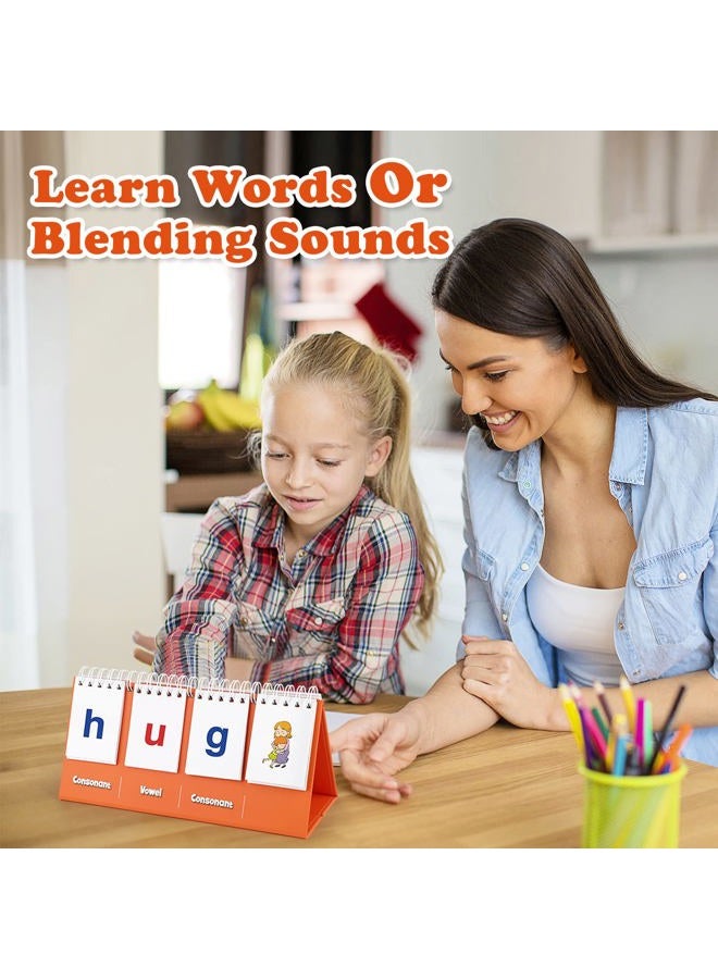 Aizweb CVC Word Builder,Phonics Games Flash Cards for Preschool Kindergarten Classroom,Montessori Special Education Reading Manipulative Spelling Toy for Learning Activity Teacher School Supplies - Image 5