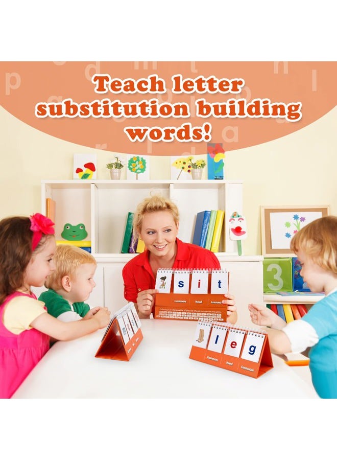 Aizweb CVC Word Builder,Phonics Games Flash Cards for Preschool Kindergarten Classroom,Montessori Special Education Reading Manipulative Spelling Toy for Learning Activity Teacher School Supplies - Image 4
