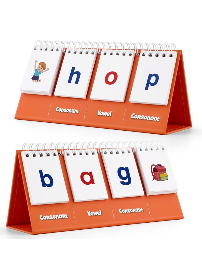 Aizweb CVC Word Builder,Phonics Games Flash Cards for Preschool Kindergarten Classroom,Montessori Special Education Reading Manipulative Spelling Toy for Learning Activity Teacher School Supplies - Image 1