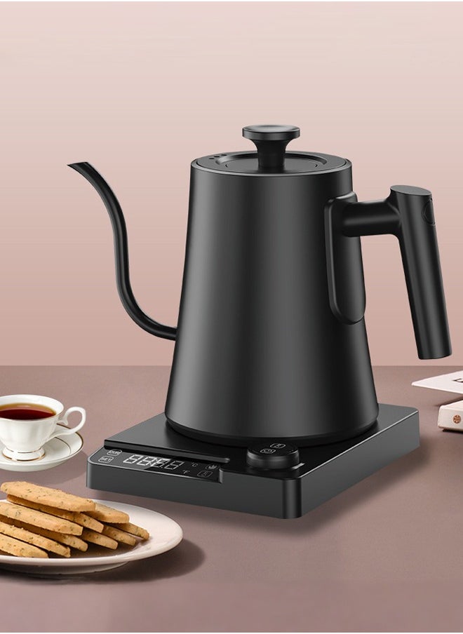 Joshberg - Electric Gooseneck Coffee Kettle, 1L Pour Over Kettle for Coffee Tea Brewing, Stainless Steel Inner Lid and Bottom, 1200W Rapid Heating, Black - Image 1