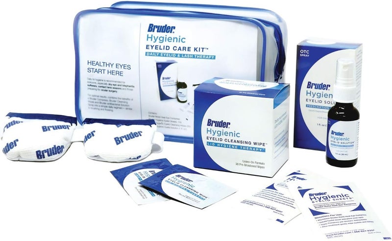 Bruder Hygienic Eyelid Care Kit l Eye Cleaning Kit l Moist Heat Eye Compress Mask l Eyelid Cleansing Wipe l Eyelid Spray l Sooth Eye Irritation, Dry Eyes, and Gland Dysfunction l Improve Eye Health