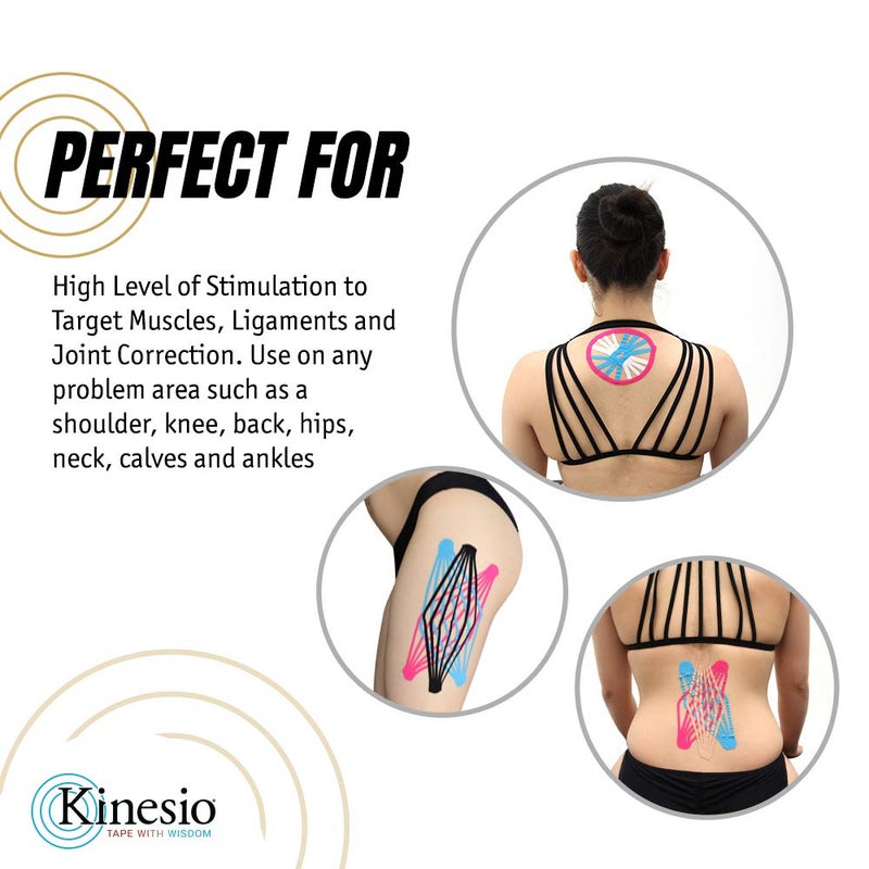 Kinesio شريط كينيسيو - شريط رياضي علاجي مرن تكست جولد FP - أحمر - 2 بوصة × 16.4 قدم - Image 4