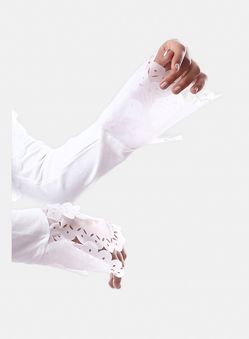 Fazzali Spiral Organza Collar & Sleeves With Embroidery Blouse - Image 2