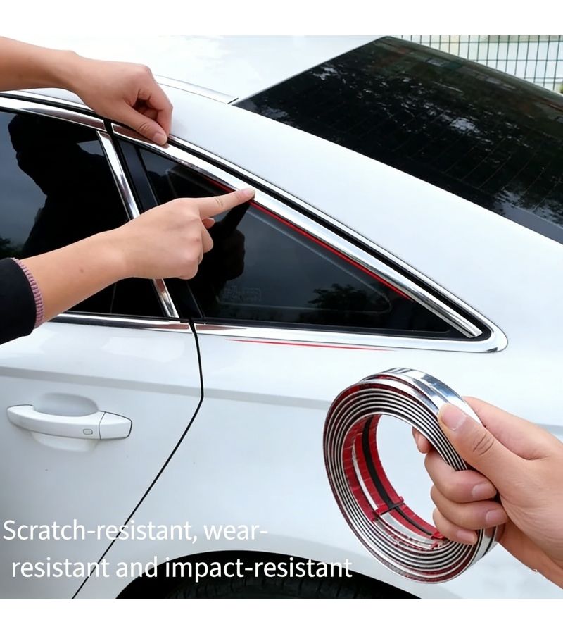 Glossy Car Door Edge Trim 0.39x59.06 Inch Scratch Resistant Anti Collision Self Adhesive - Image 2