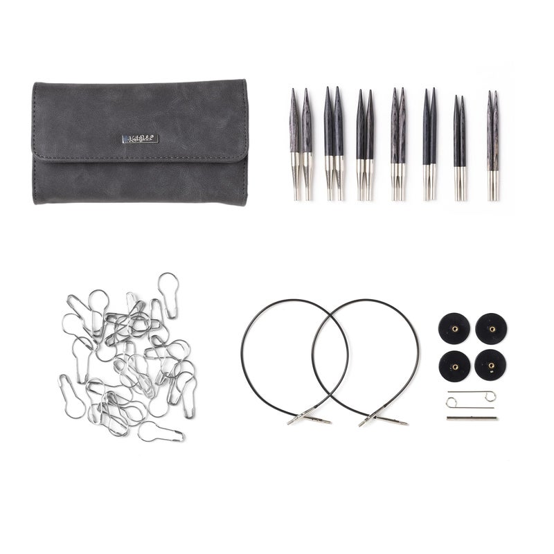 KnitPicks Knit Picks Options Wood Short Interchangeable Knitting Needle Set with Case and Stitch Markers Clark Short - Image 2