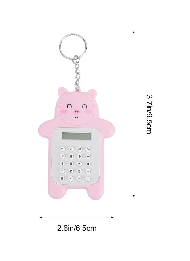 Generic - Mini Keychain Calculator - Portable Cartoon Design with Silicone ons, Perfect for Kids & Students, Set of 3 Tiny Electronic Calculators - Image 1