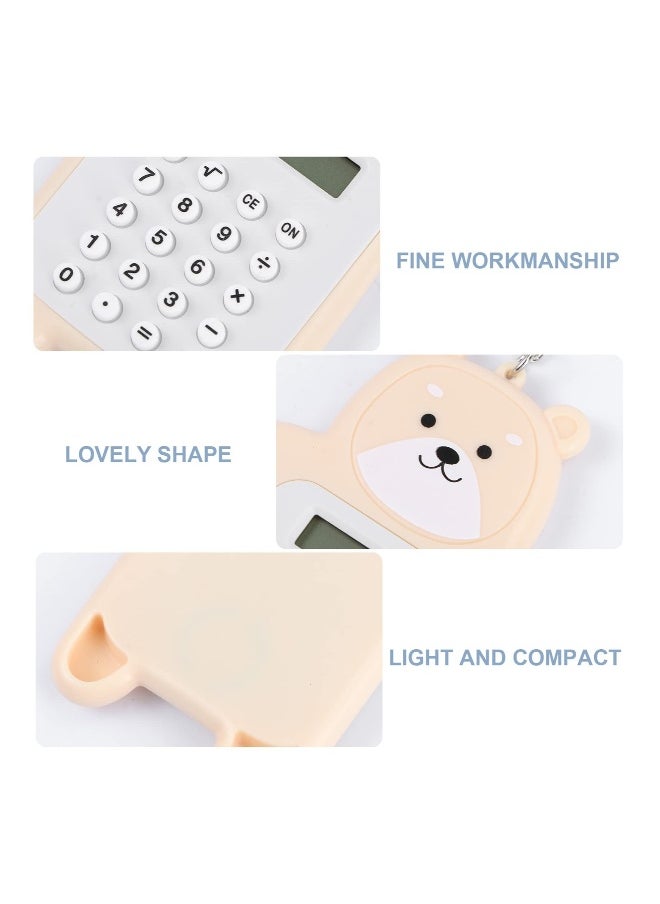 Generic - Mini Keychain Calculator - Portable Cartoon Design with Silicone ons, Perfect for Kids & Students, Set of 3 Tiny Electronic Calculators - Image 1